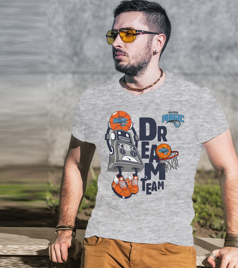 Orlando Magic Basketball Dream Team Robot Sneakers Basketball Hoop T-Shirt