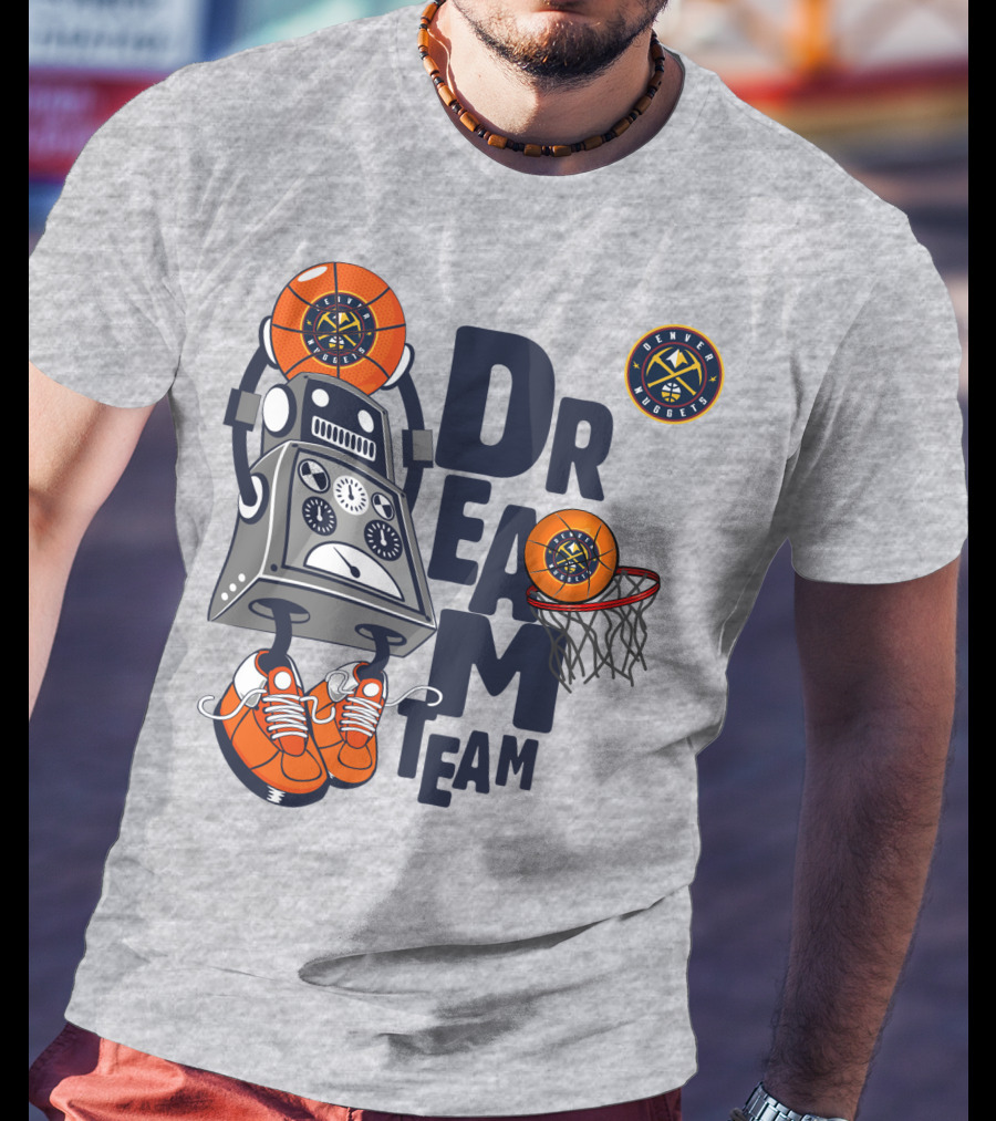 Denver Nuggets Dream Team Robot Basketball Hoops T-Shirt