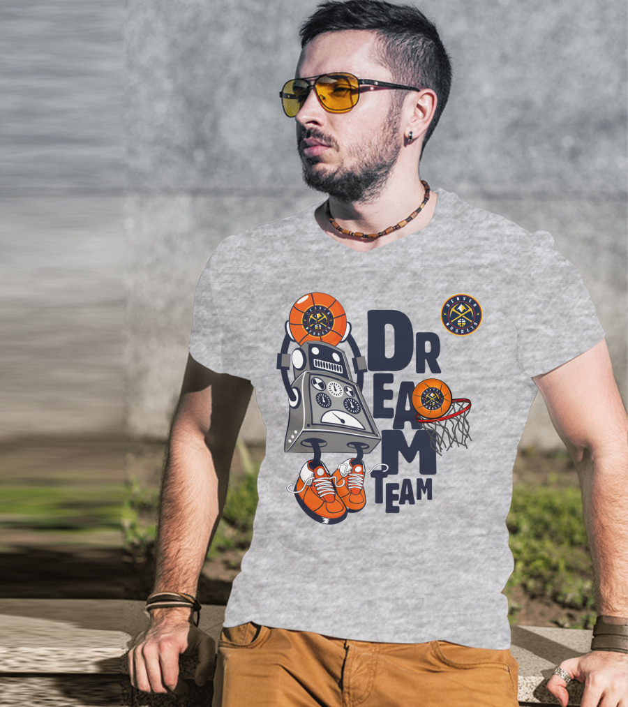 Denver Nuggets Dream Team Robot Basketball Hoops T-Shirt