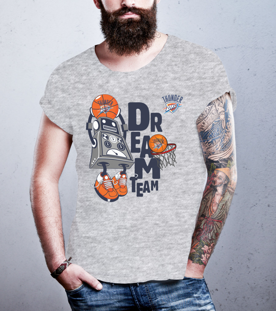 Oklahoma City Thunder Dream Team Robot Basketball T-Shirt