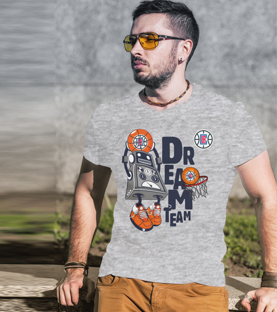 Los Angeles Clippers Dream Team Robot Basketball Fantasy T-Shirt