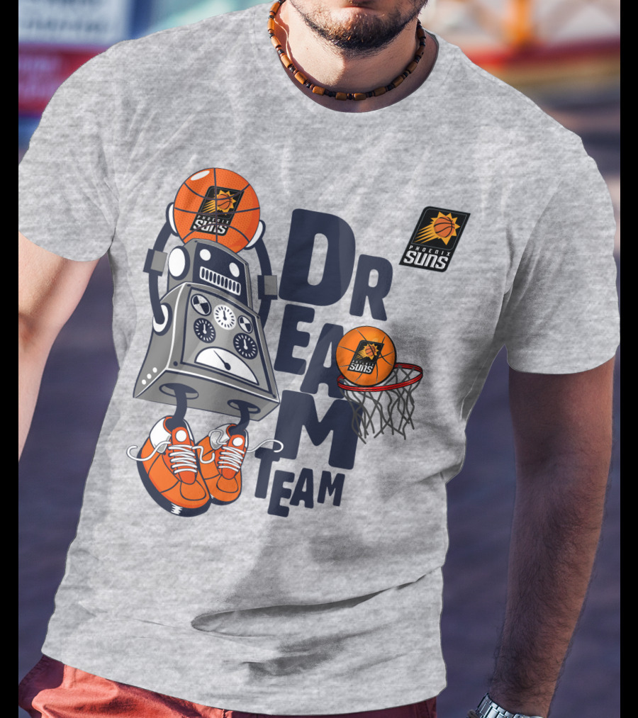 Phoenix Suns Dream Team Robot Basketball Hoops Sneakers T-Shirt