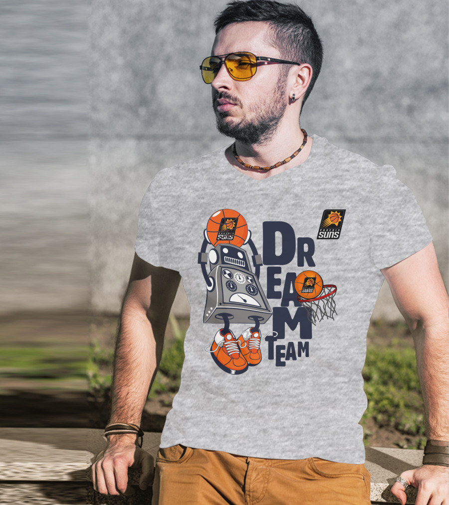 Phoenix Suns Dream Team Robot Basketball Hoops Sneakers T-Shirt