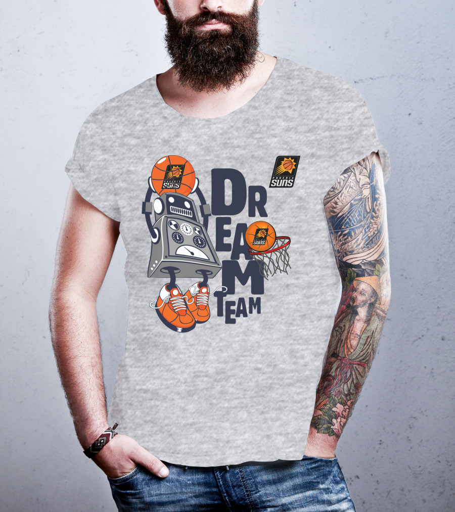 Phoenix Suns Dream Team Robot Basketball Hoops Sneakers T-Shirt