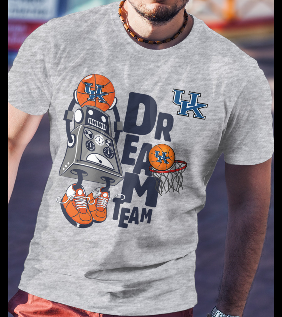 Uk Dream Team Basketball Robot With Sneakers And Hoop T-Shirt
