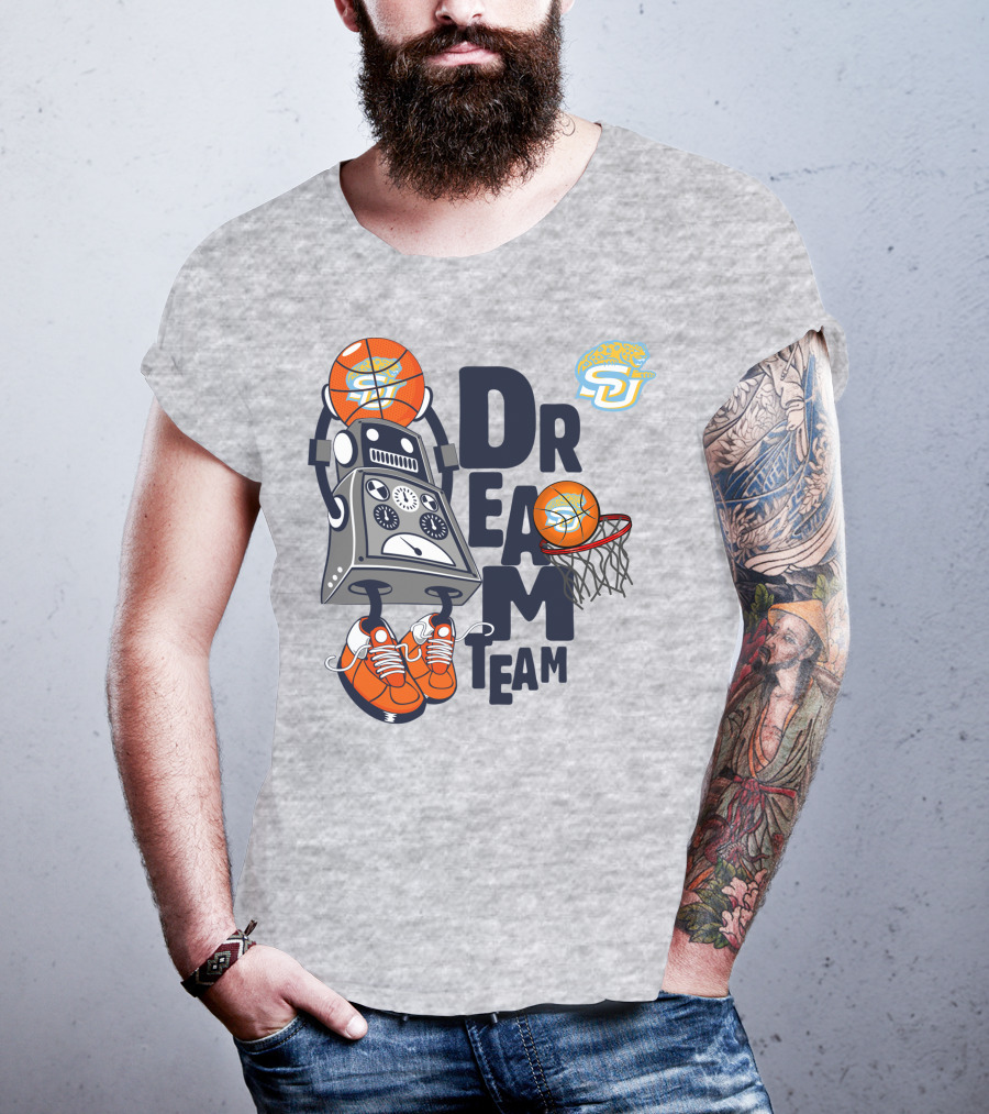 Dream Team Basketball Robot With Sneakers And Hoop T-Shirt