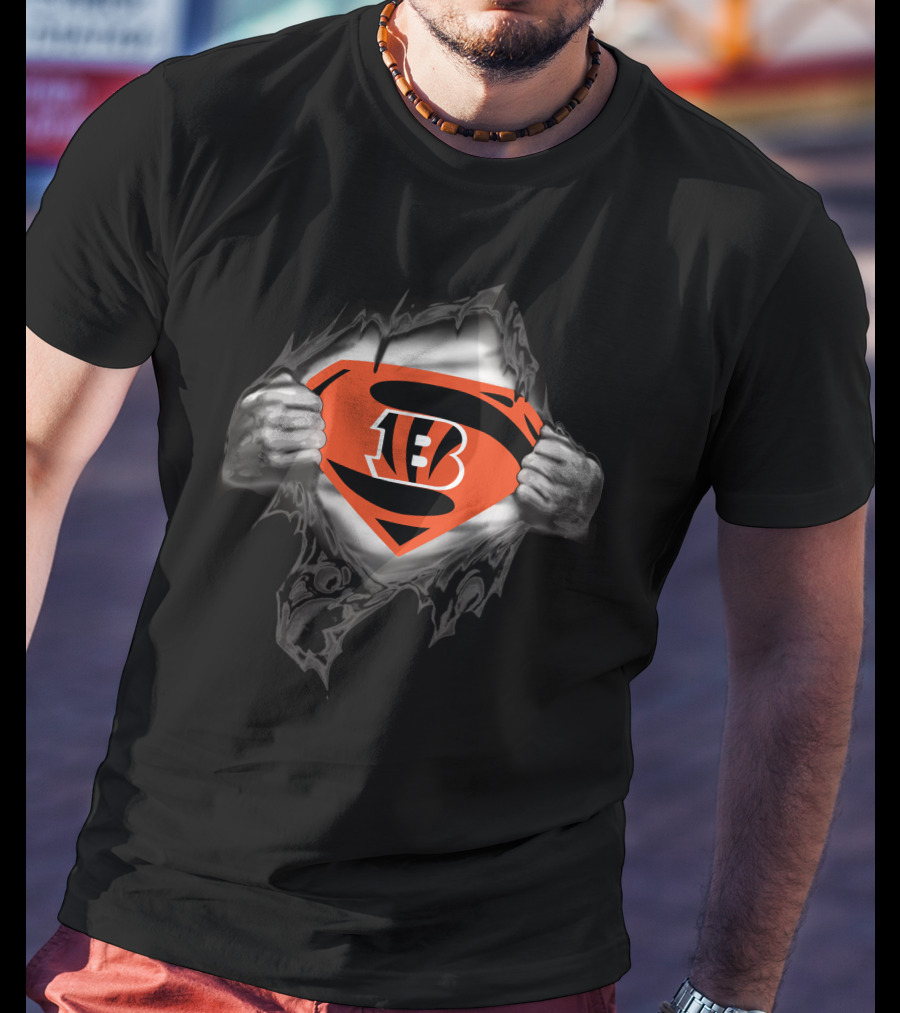 Cincinnati Bengals Superman Logo Emblem T-Shirt