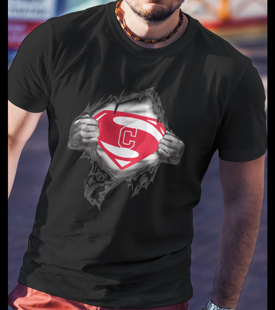 Cleveland Indians Superman Logo Mashup T-Shirt