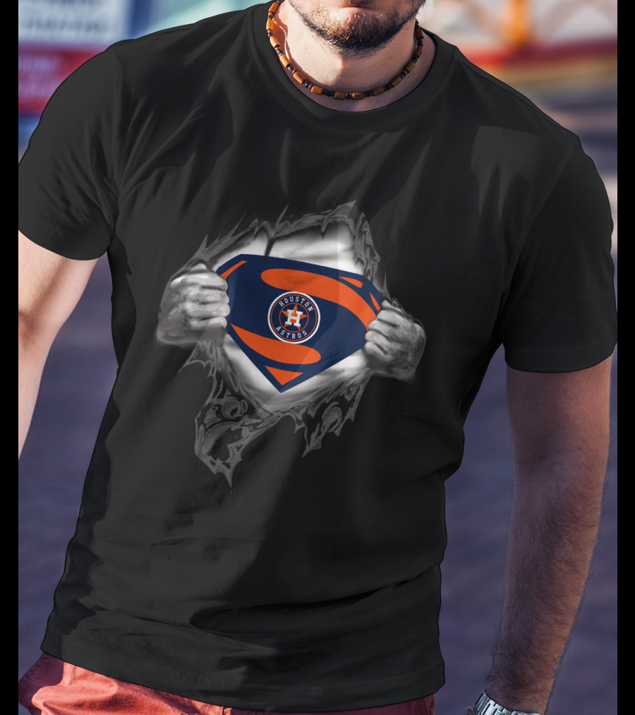 Houston Astros Superman Logo Blend T-Shirt