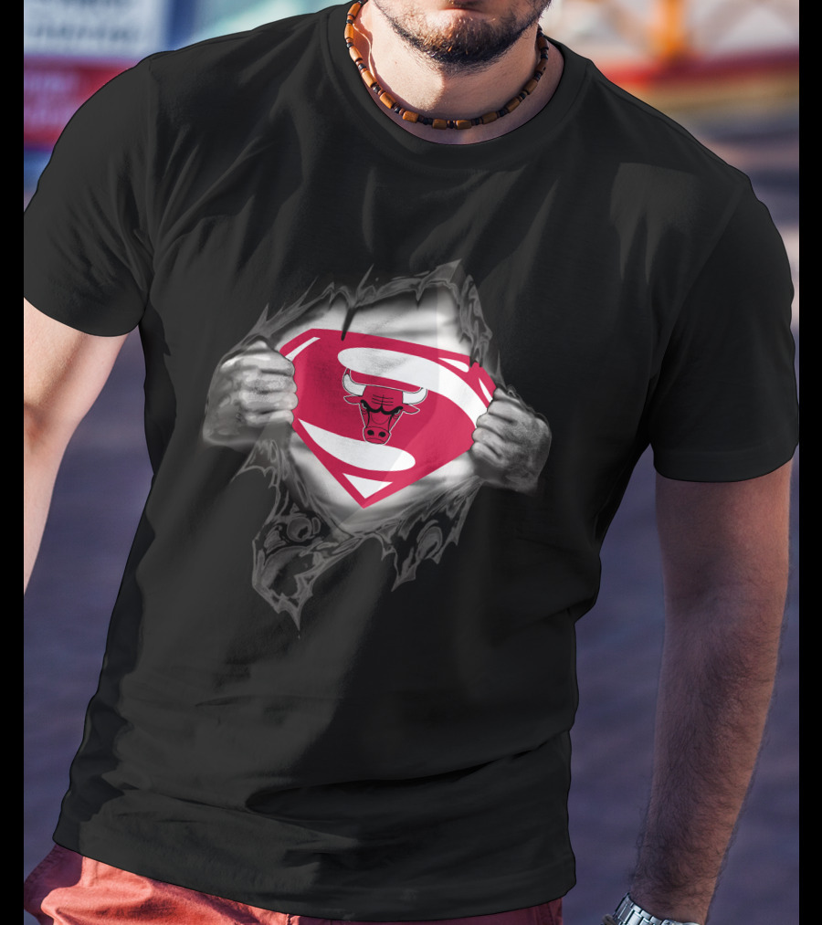 Chicago Bulls Superman Emblem Reveal T-Shirt