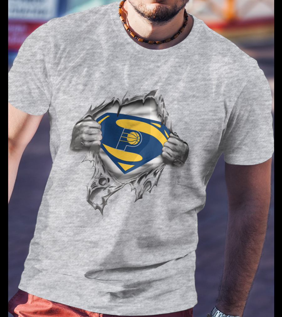 Indiana Pacers Logo Superman Chest Emblem T-Shirt