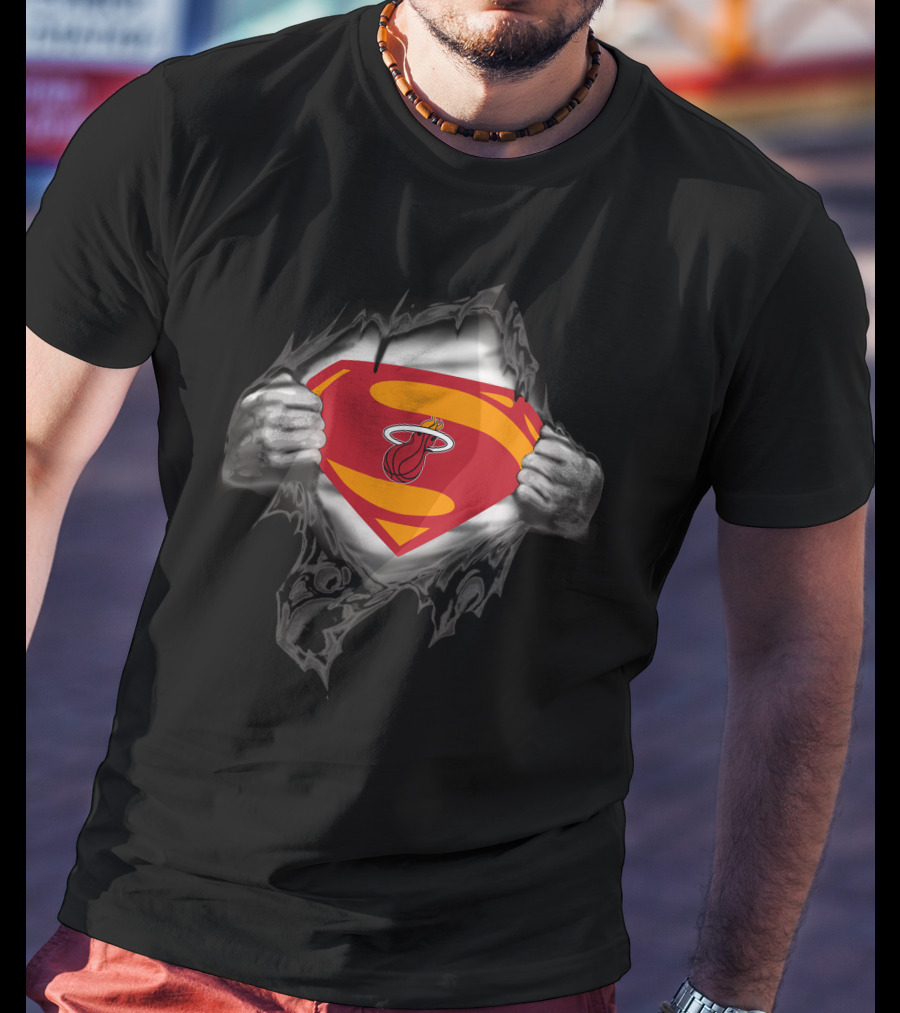 Miami Heat Superman Logo Transformation T-Shirt