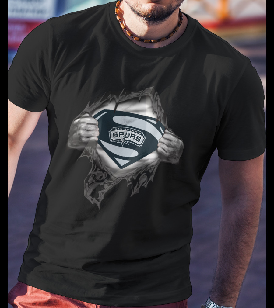 San Antonio Spurs Superman Logo In Superhero Symbol T-Shirt