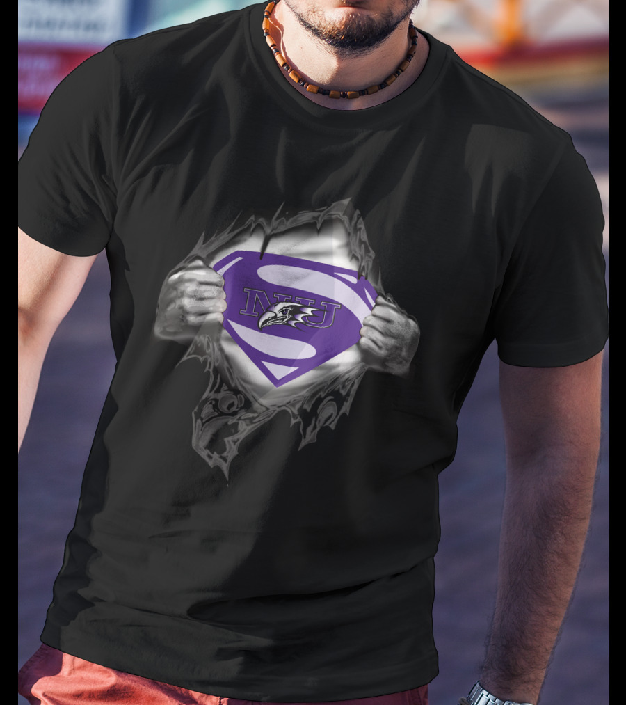 NU Niagara Purple Eagle Super Man Comic T-Shirt