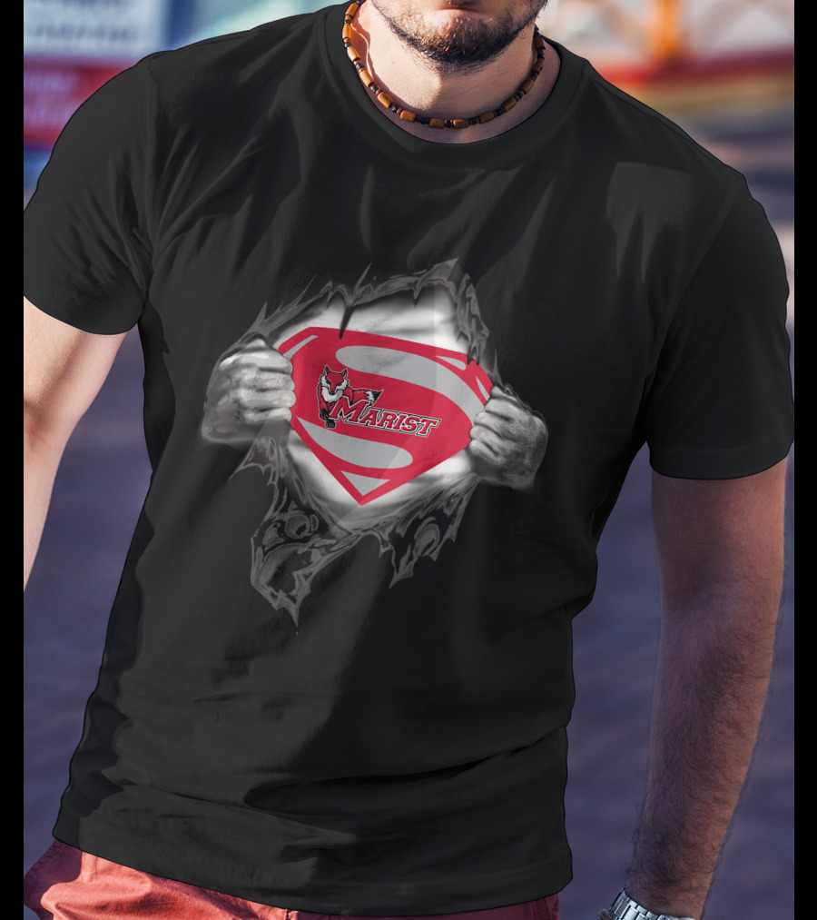 Marist College Super Hero Ripped Chest T-Shirt