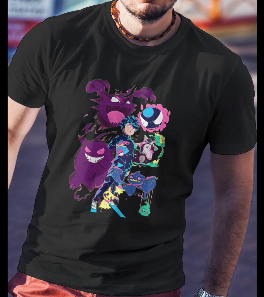 Jelly89 Limitee Pokemob Anime Character With Ghostly Creatures T-Shirt