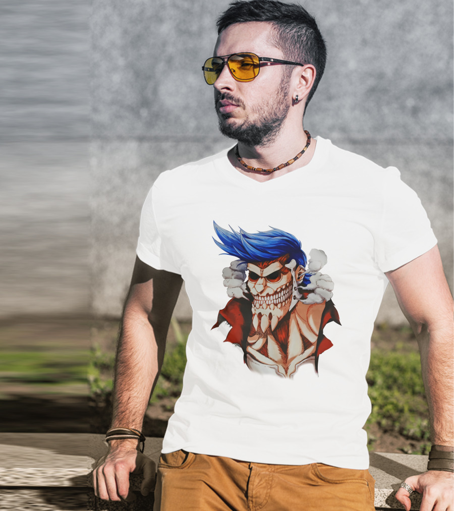 One Piece Franky Titan Transformation Crossover T-Shirt