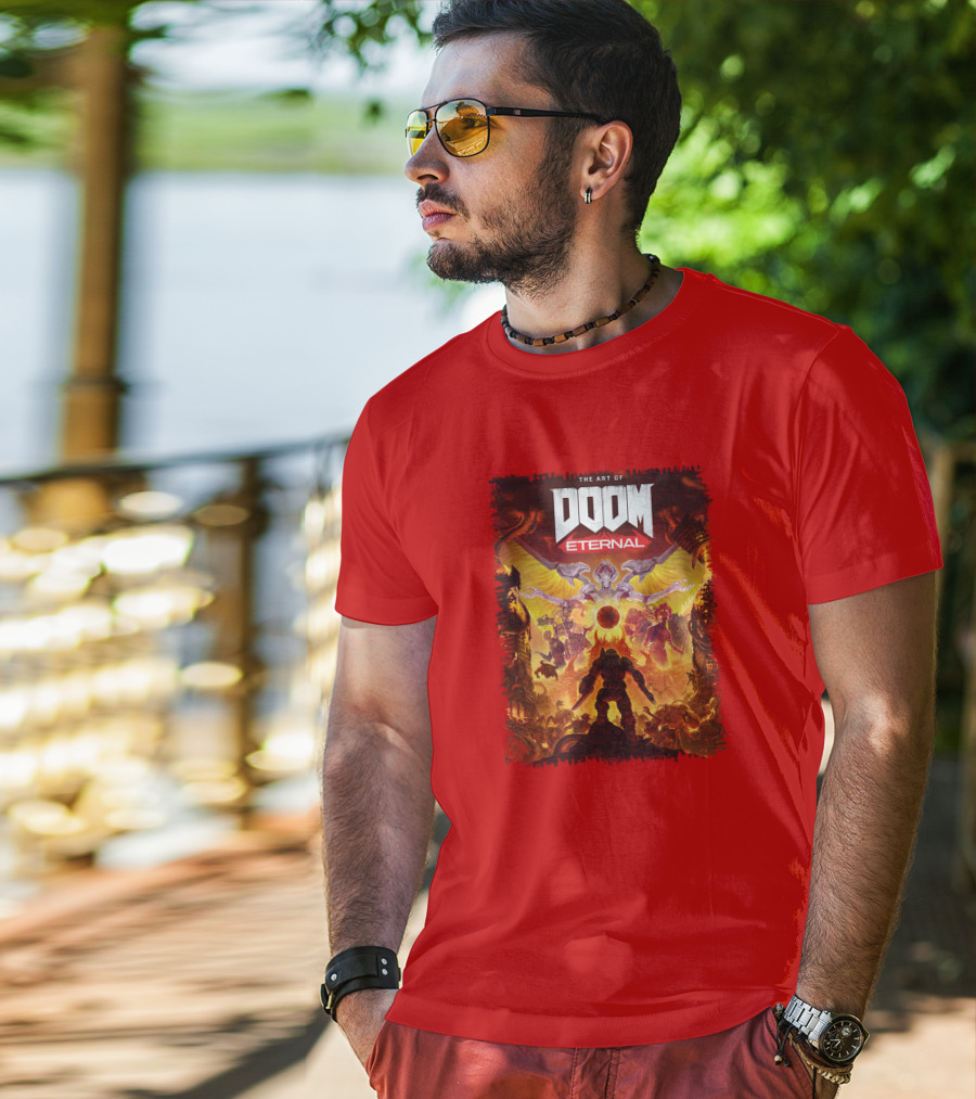 DOOM Eternal The Art Of Fiery Battle Imagery Iconic Elements T-Shirt