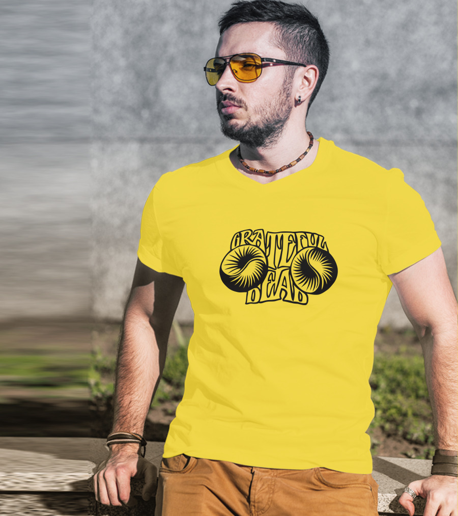 Bo Bushnell Grateful Dead 1967 Psychedelic Text T-Shirt