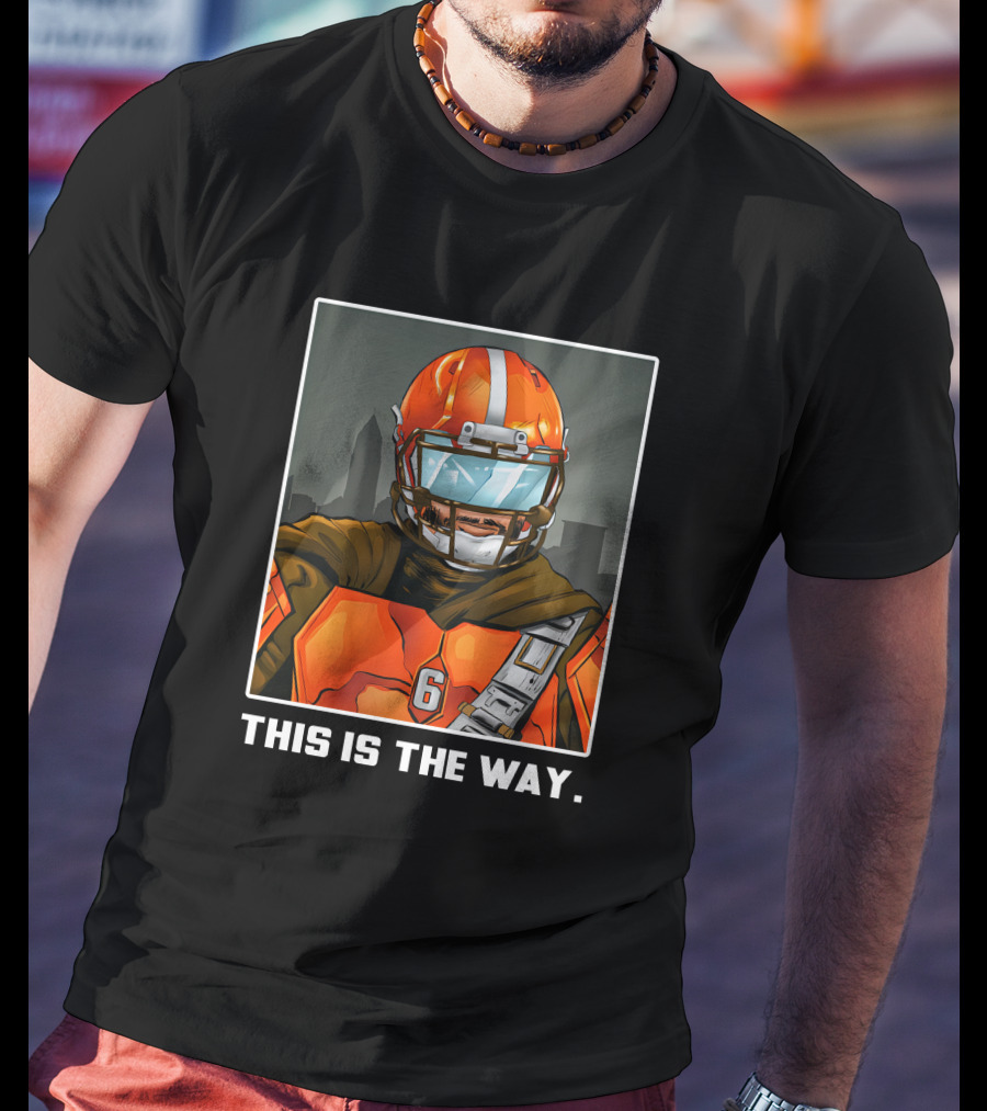 Nick Pedone This Is The Way Orange Football Helmet Visor Sci-Fi Armor 6 T-Shirt