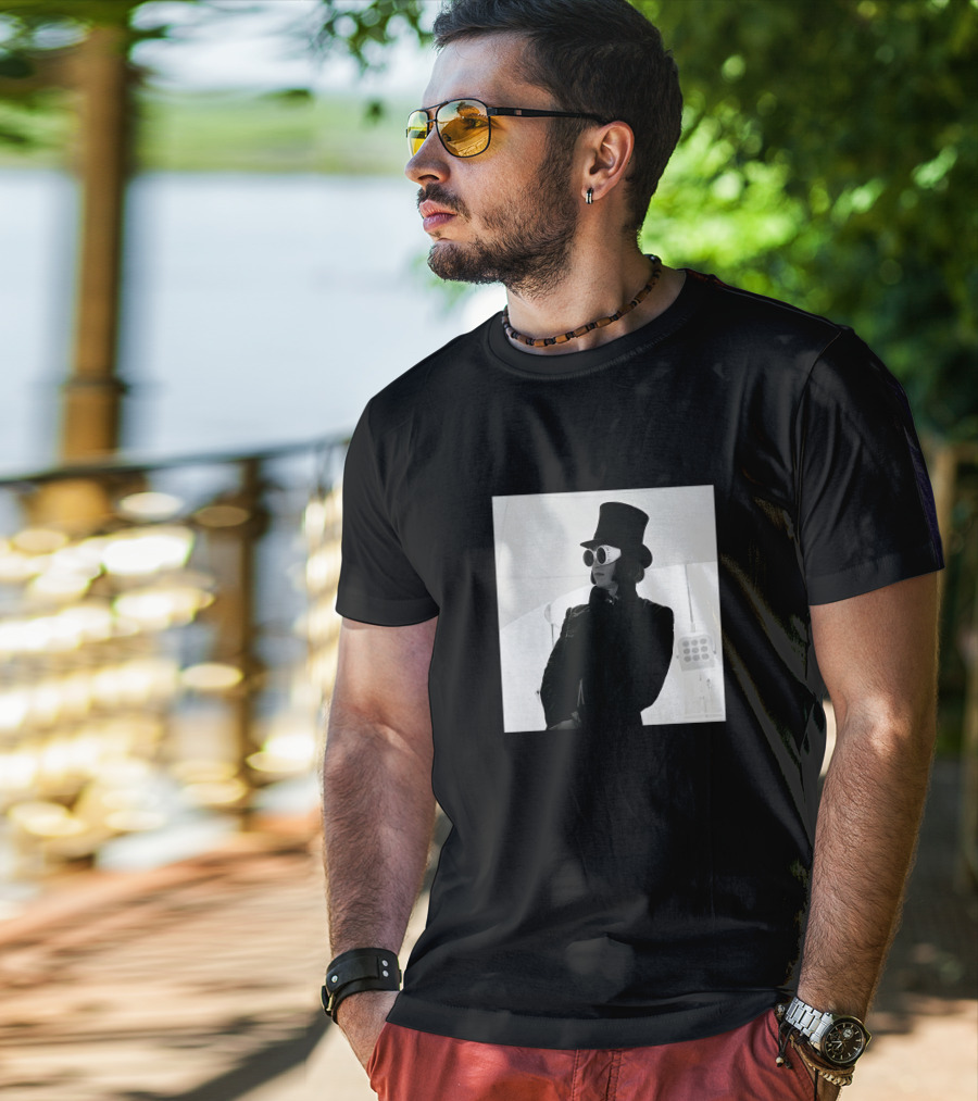 Badr Hari Willy Wonka Black And White Top Hat Sunglasses T-Shirt