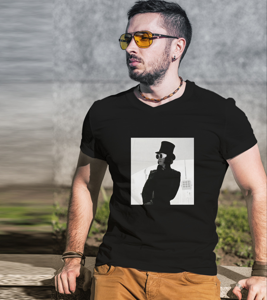 Badr Hari Willy Wonka Black And White Top Hat Sunglasses T-Shirt