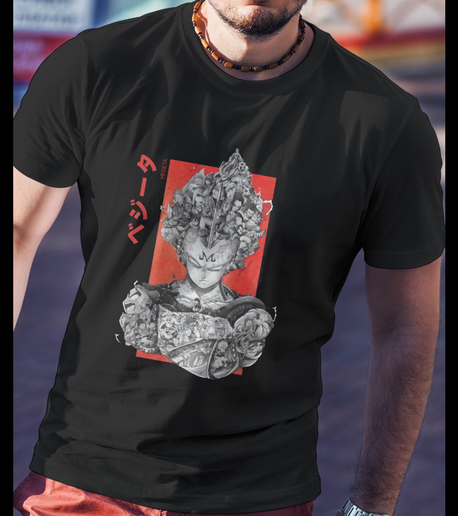 Vegeta Majin Form L2 Champion Collage T-Shirt