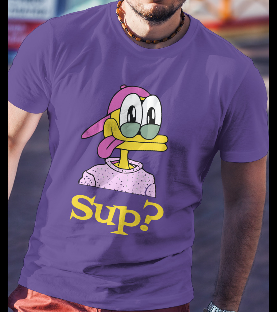 Nft Sup Ducks Purple Background Retro Cartoon T-Shirt