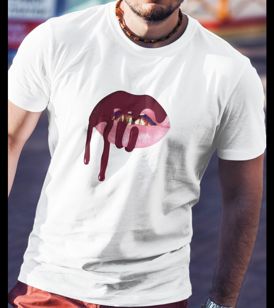 Kylie Jenner Halloween Lips Cosmetics Dripping T-Shirt