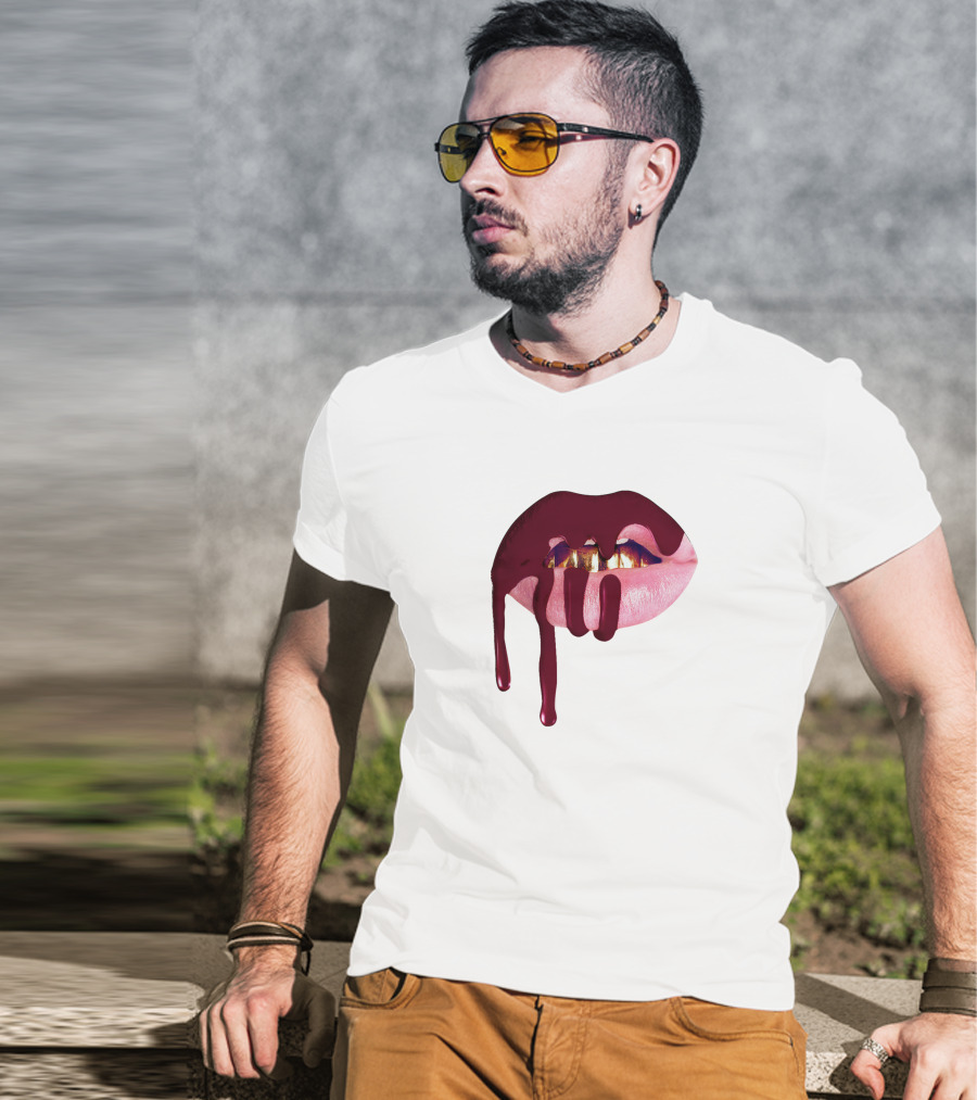Kylie Jenner Halloween Lips Cosmetics Dripping T-Shirt