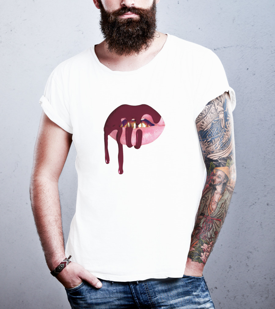 Kylie Jenner Halloween Lips Cosmetics Dripping T-Shirt