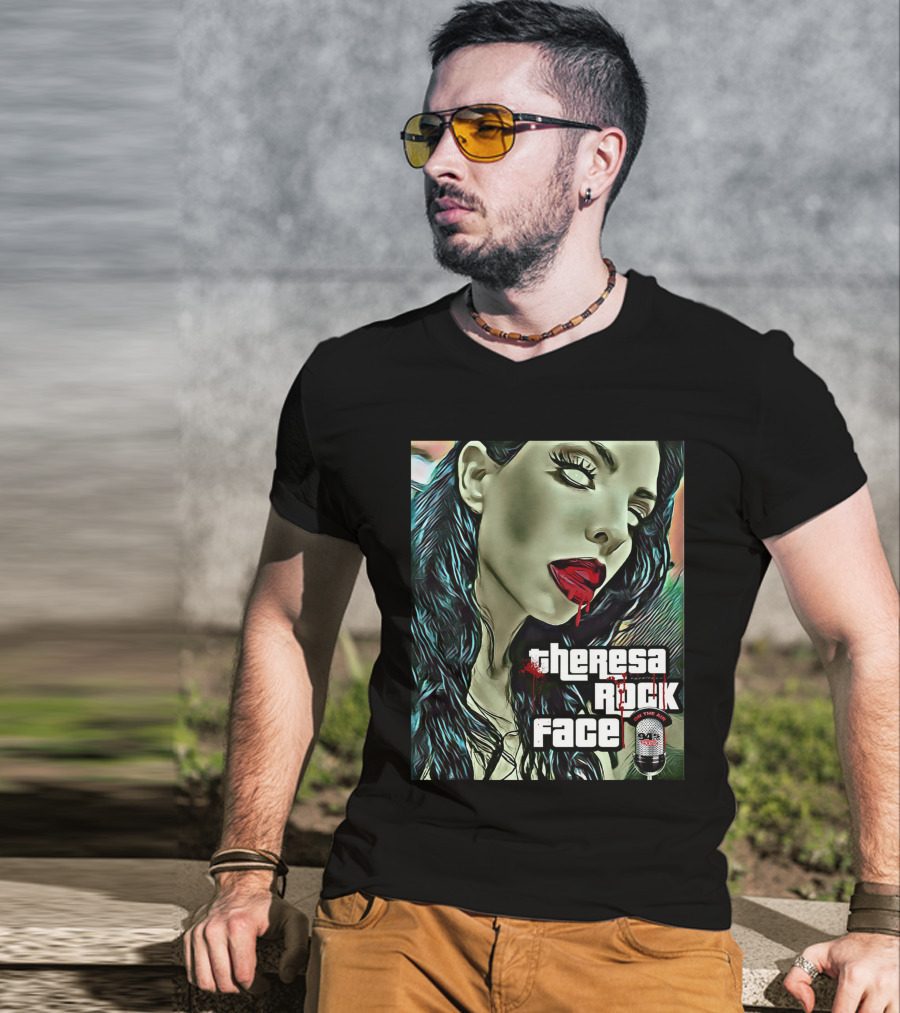 Theresa Rock Face Zombie Face 94.3 Radio Halloween Ram T-Shirt