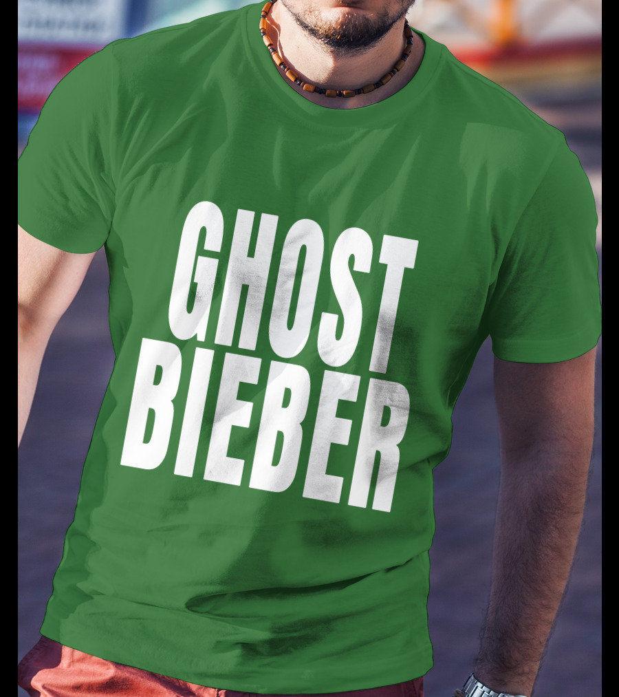 Shop Justin Bieber Music Ghost Bieber Crewneck T-Shirt