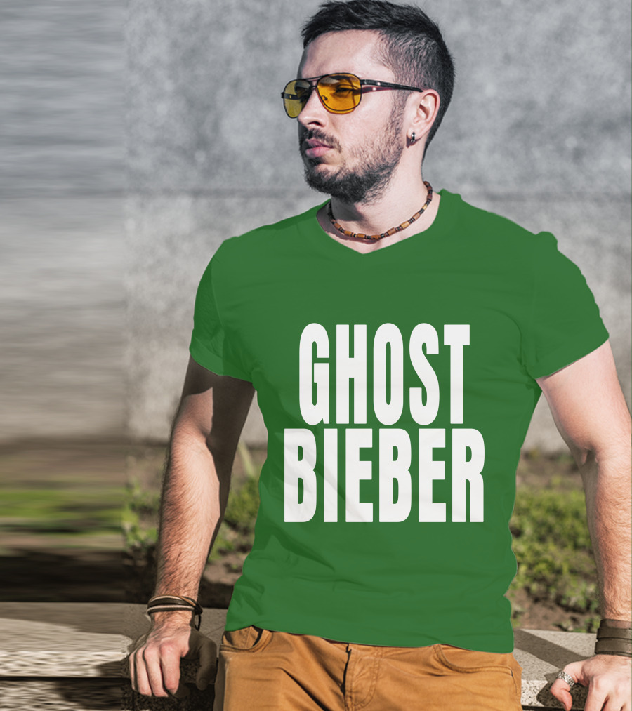 Shop Justin Bieber Music Ghost Bieber Crewneck T-Shirt