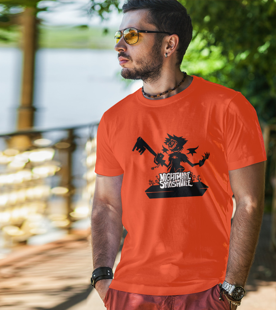 Nightmare On Smashville Halloween Scarecrow Image T-Shirt