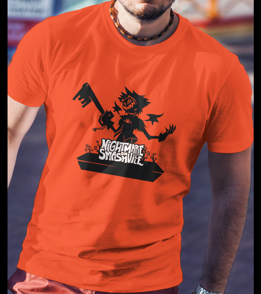 Nightmare On Smashville Halloween Scarecrow Image T-Shirt