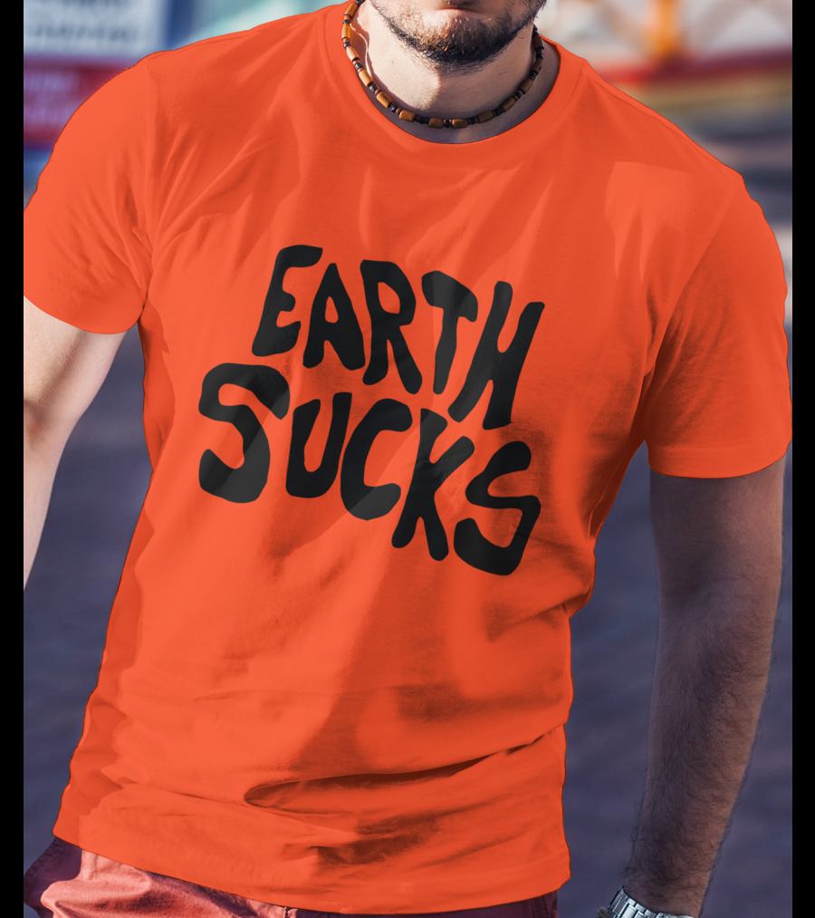 Kea Earth Sucks Earth Sucks Black Text T-Shirt
