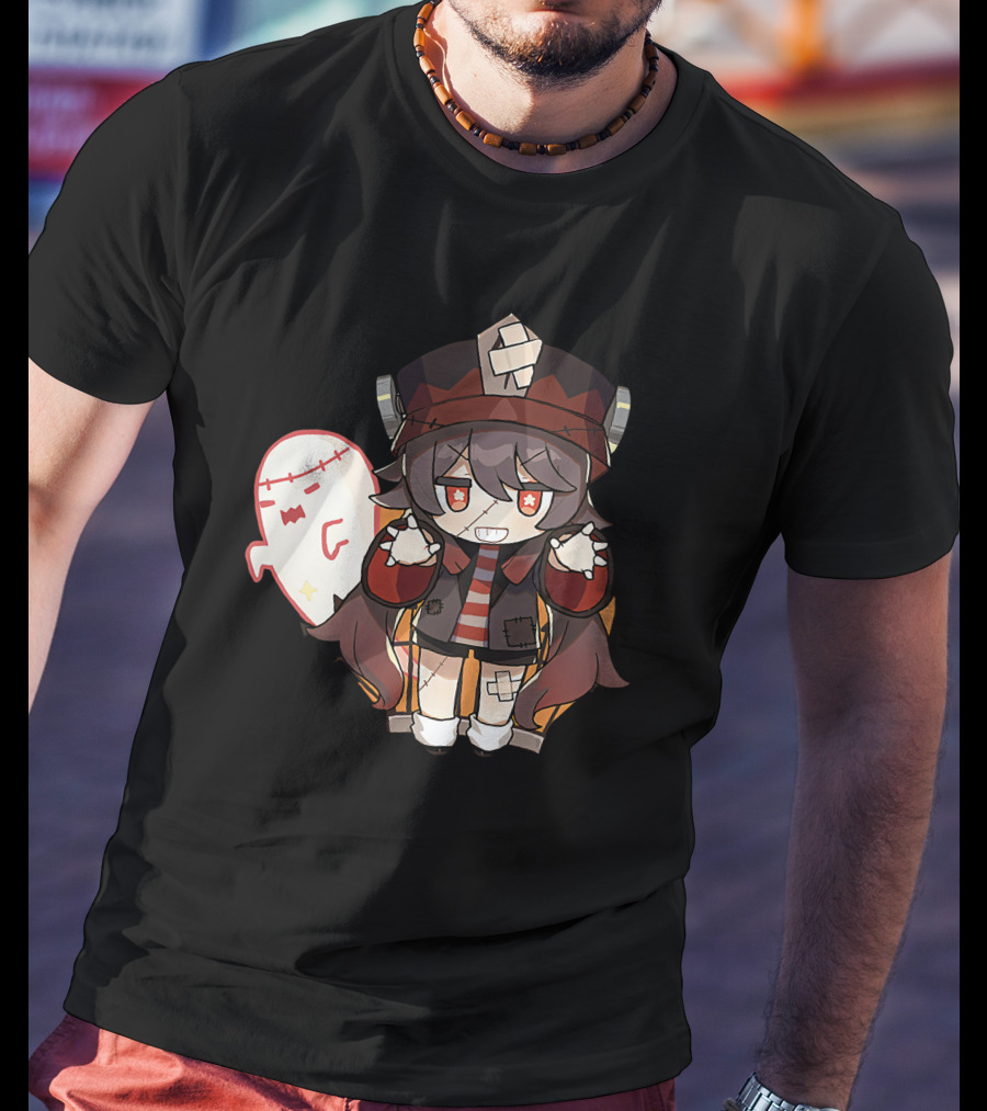 Happy Halloween Genshin Impact Hutao Cute Ghost Character T-Shirt