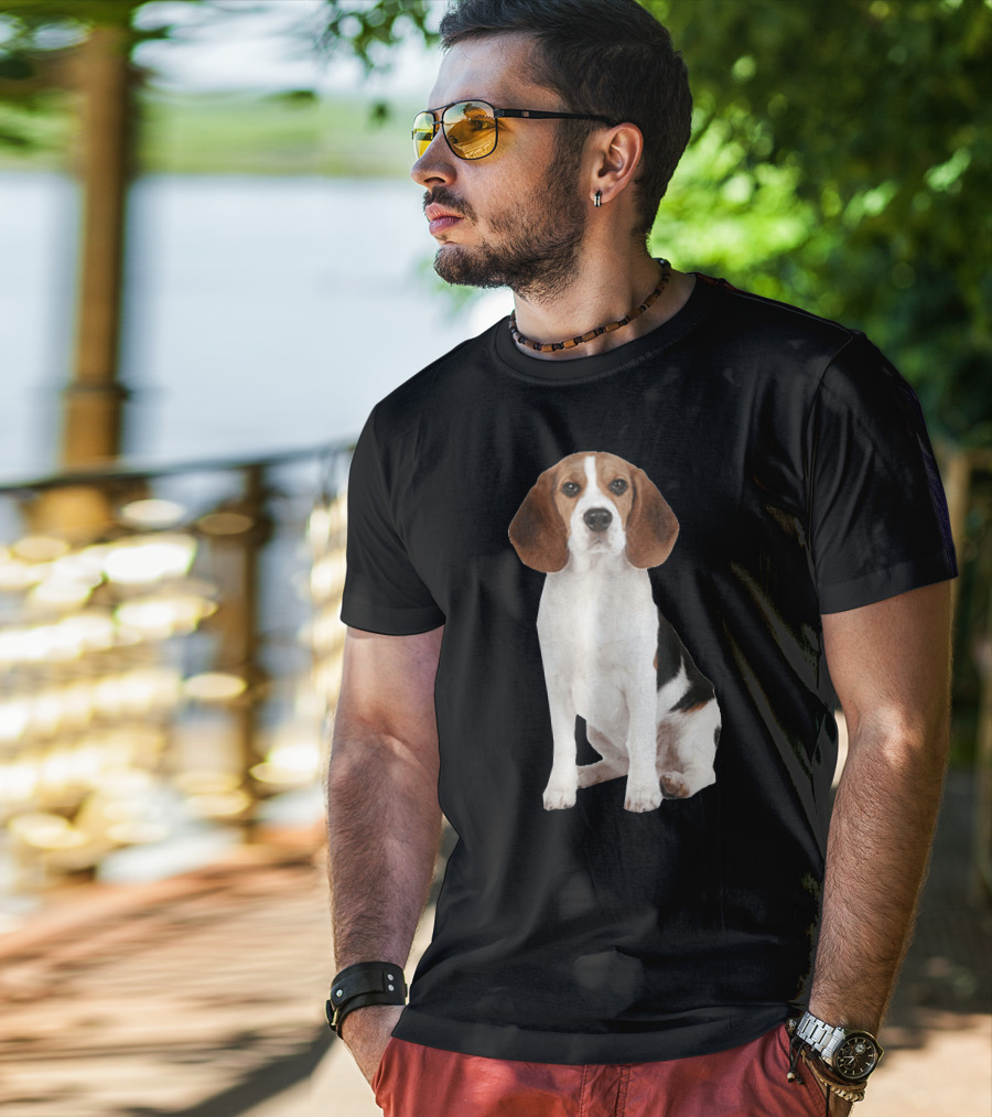 Beagle1 Portrait Dog Sitting T-Shirt