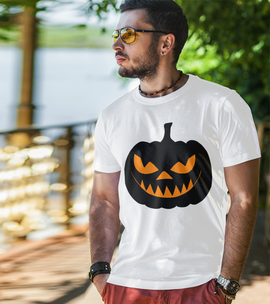 Scary Jack O Lantern Pumpkin Face T-Shirt