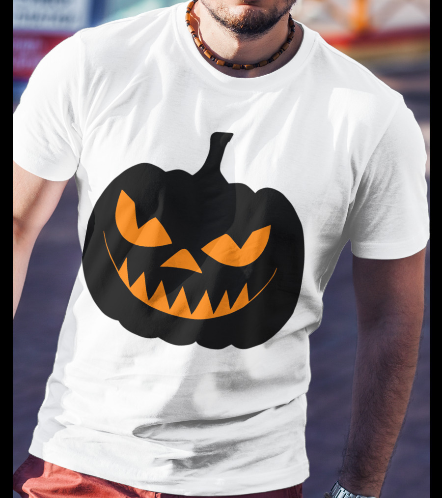 Scary Jack O Lantern Pumpkin Face T-Shirt