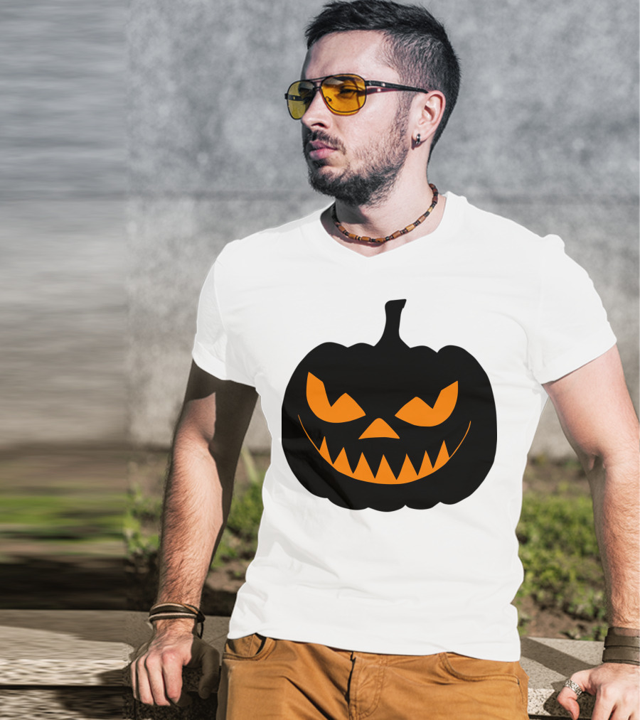 Scary Jack O Lantern Pumpkin Face T-Shirt