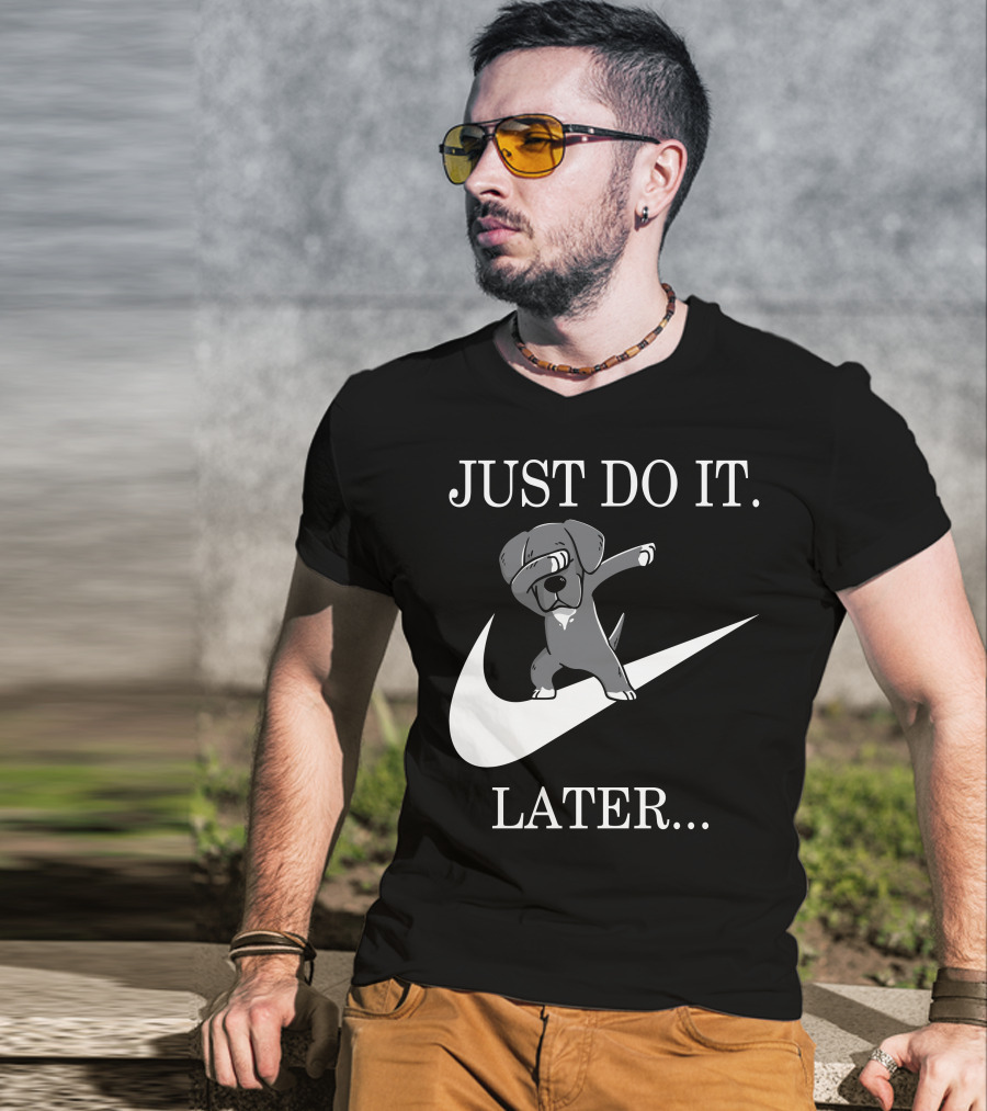 Just Do It Later Dabbing Great Dane T-Shirt