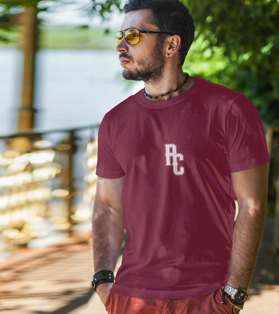 RC Monogram Burgundy Lettering T-Shirt