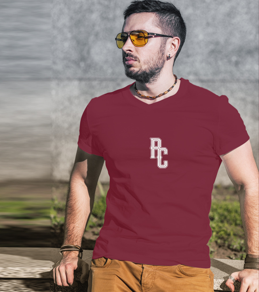 RC Monogram Burgundy Lettering T-Shirt