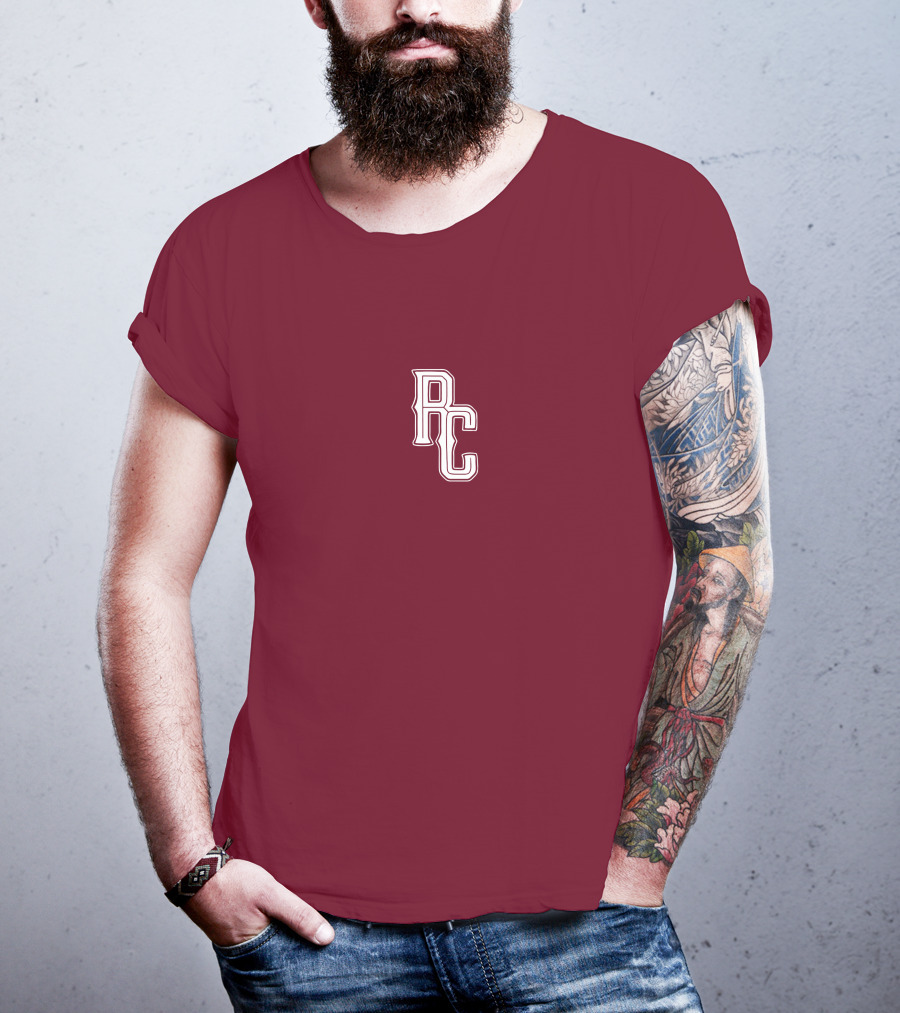RC Monogram Burgundy Lettering T-Shirt
