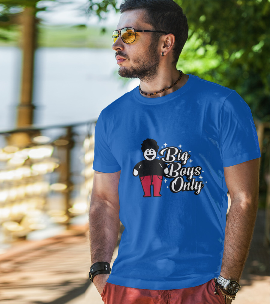 Big Boys Only Red Pants Cartoon Character T-Shirt