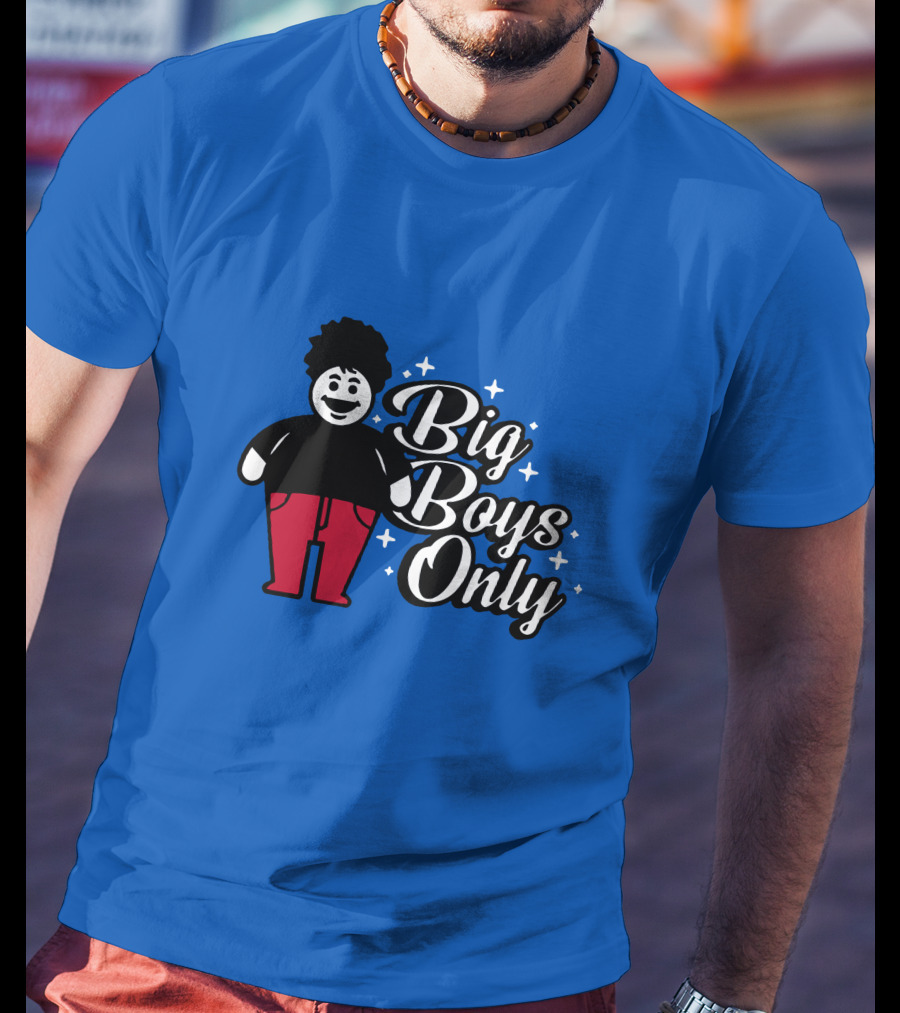 Big Boys Only Red Pants Cartoon Character T-Shirt