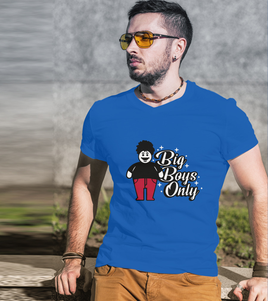 Big Boys Only Red Pants Cartoon Character T-Shirt