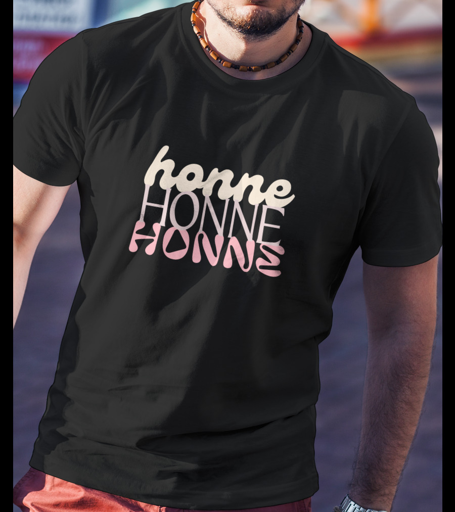 Honne Tmstor Es Store Hello Honne Merch Stonewash Triple Text T-Shirt